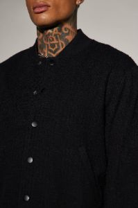 Jordan Textured Varsity Jacket - Black sold by Fashion Nova