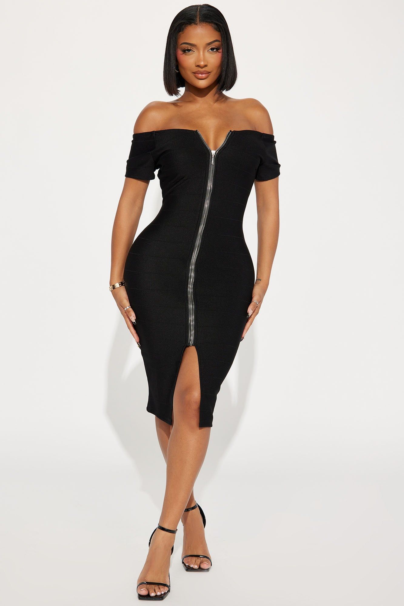 Jada Bandage Midi Dress - Black sold by Fashion Nova