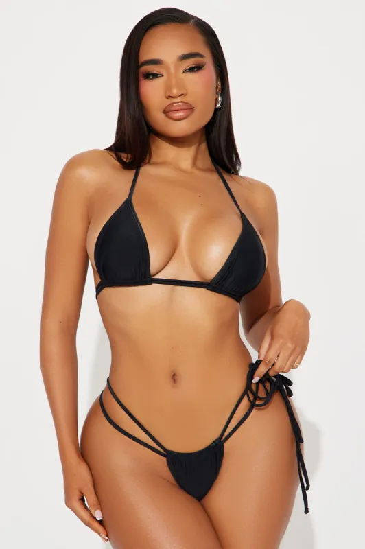 Cindy Double Strap 2 Piece Swimsuit - Black sold by Fashion Nova