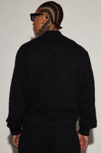 Jordan Textured Varsity Jacket - Black sold by Fashion Nova