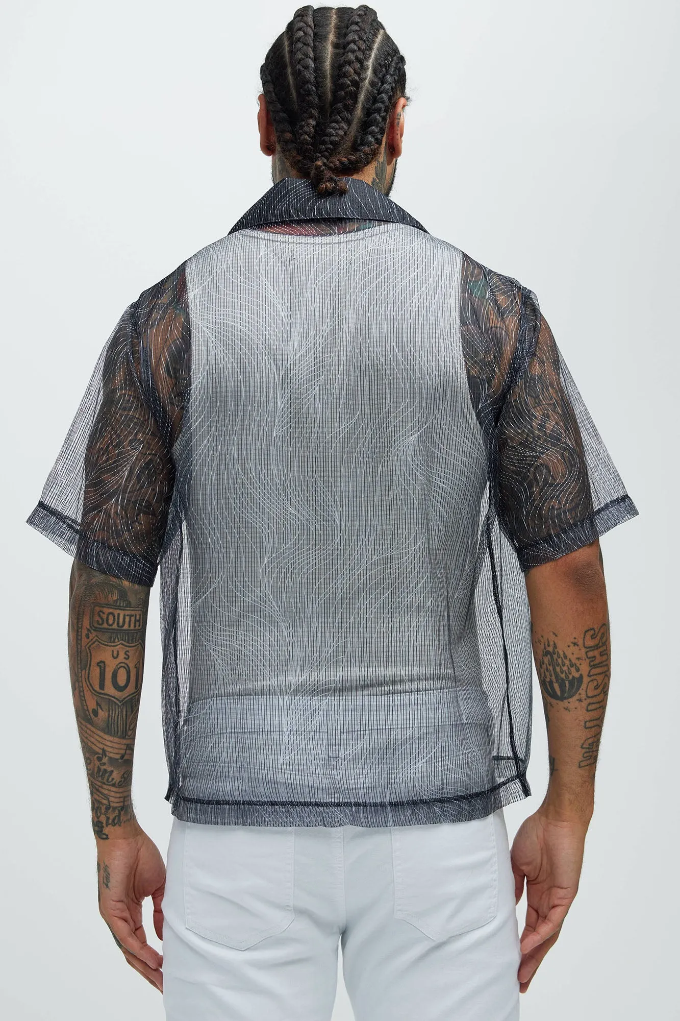 Peek A Boo Collared Shirt - Navy sold by Fashion Nova product image thumbnail 3