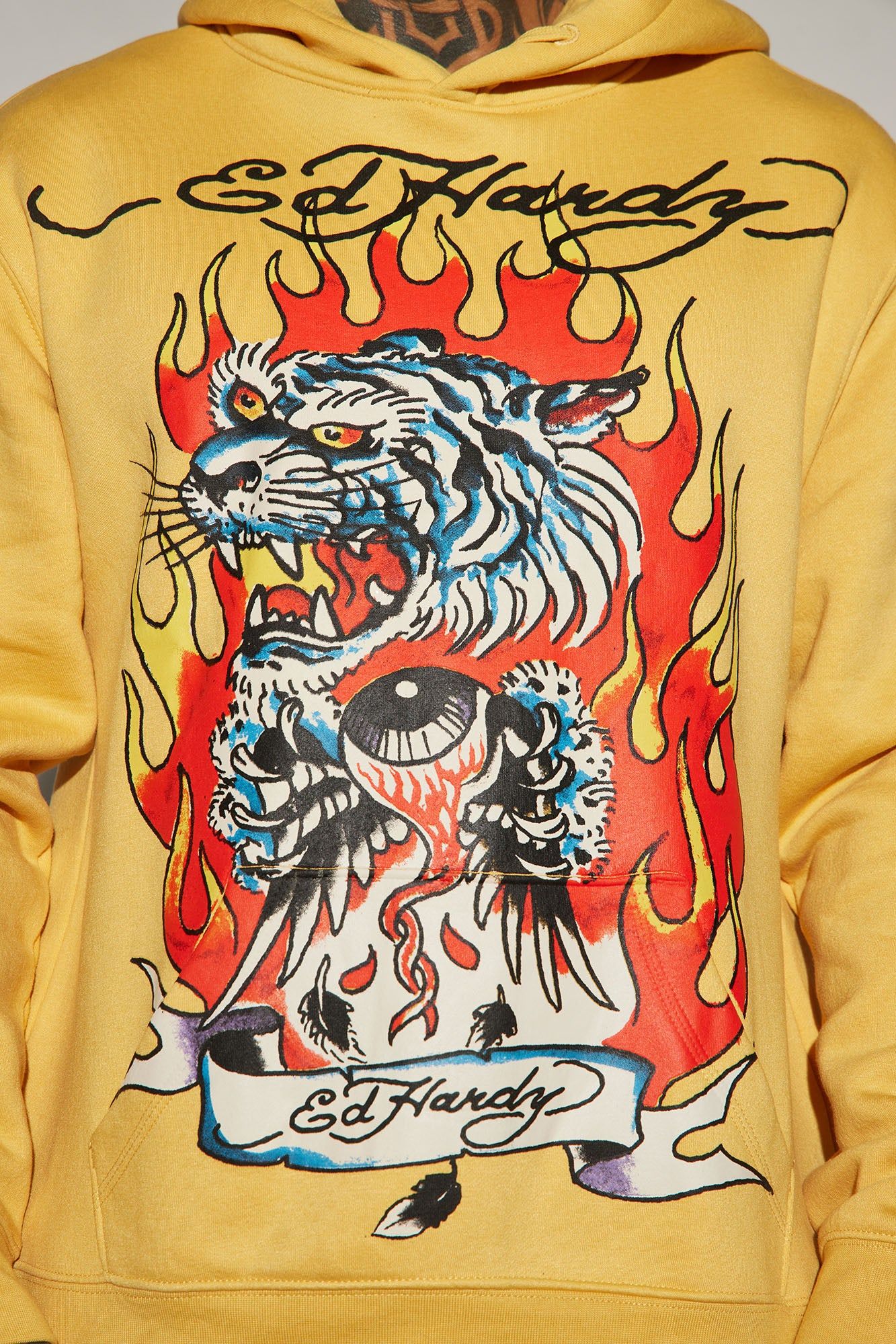 Ed Hardy Fire Tiger Hoodie - Yellow sold by Fashion Nova product image thumbnail 3