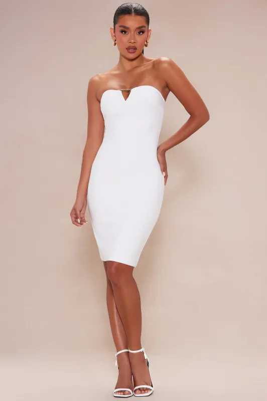 Clara Bandage Midi Dress - White sold by Fashion Nova