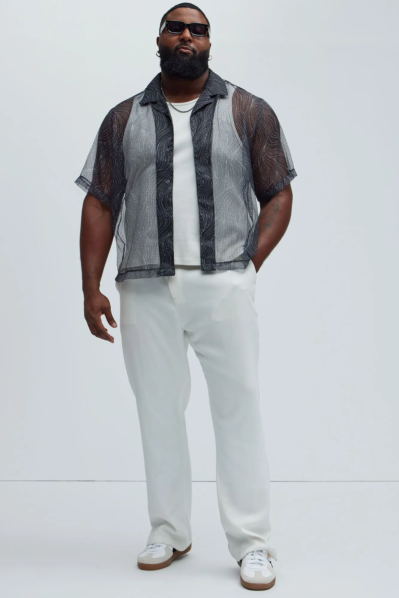 Peek A Boo Collared Shirt - Navy sold by Fashion Nova product image thumbnail 5