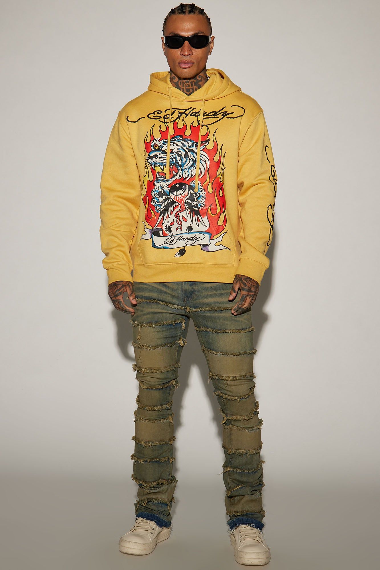 Ed Hardy Fire Tiger Hoodie - Yellow sold by Fashion Nova product image thumbnail 2