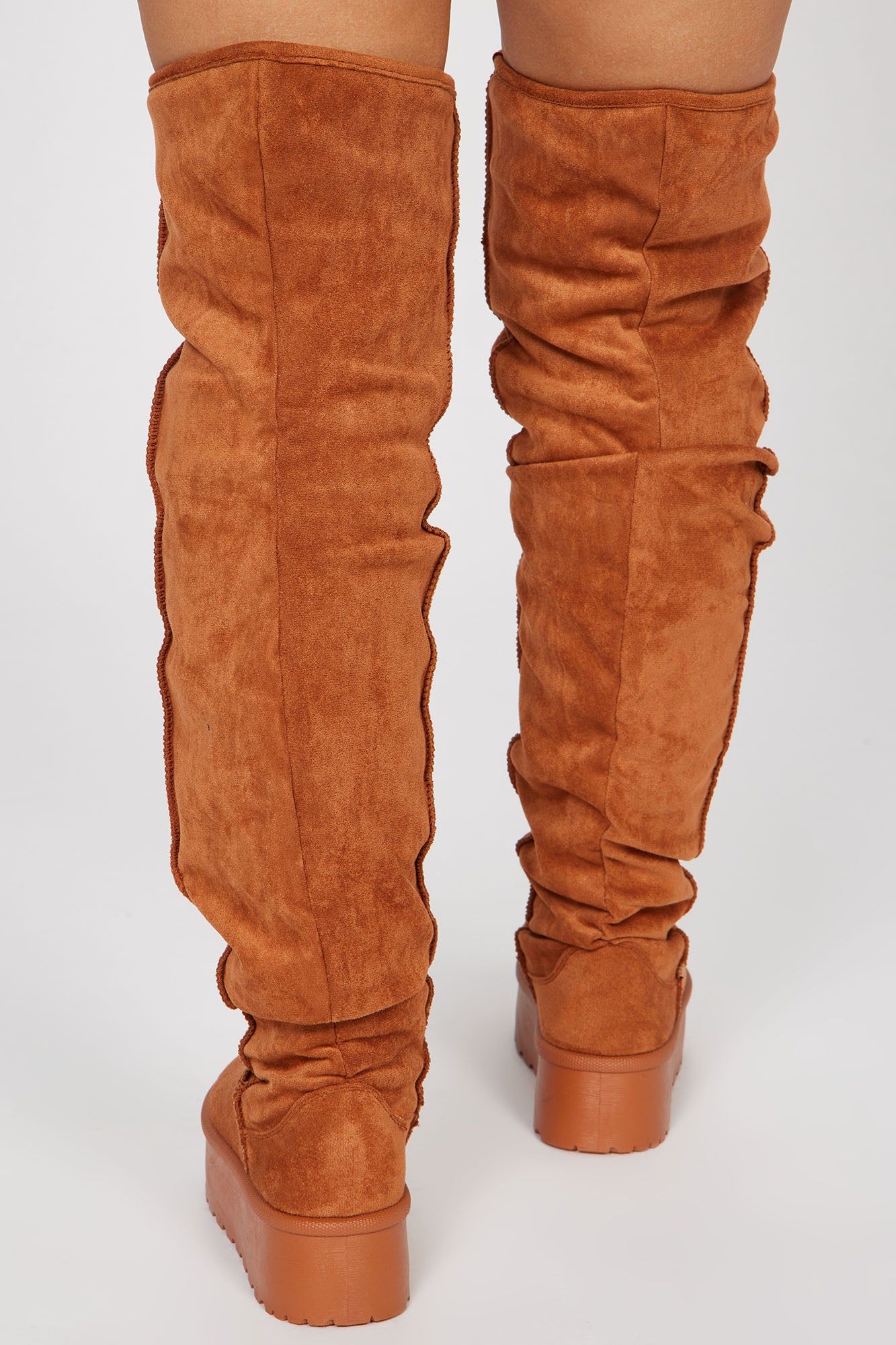 Queen Of It All Over The Knee Boots - Tan sold by Fashion Nova product image thumbnail 3