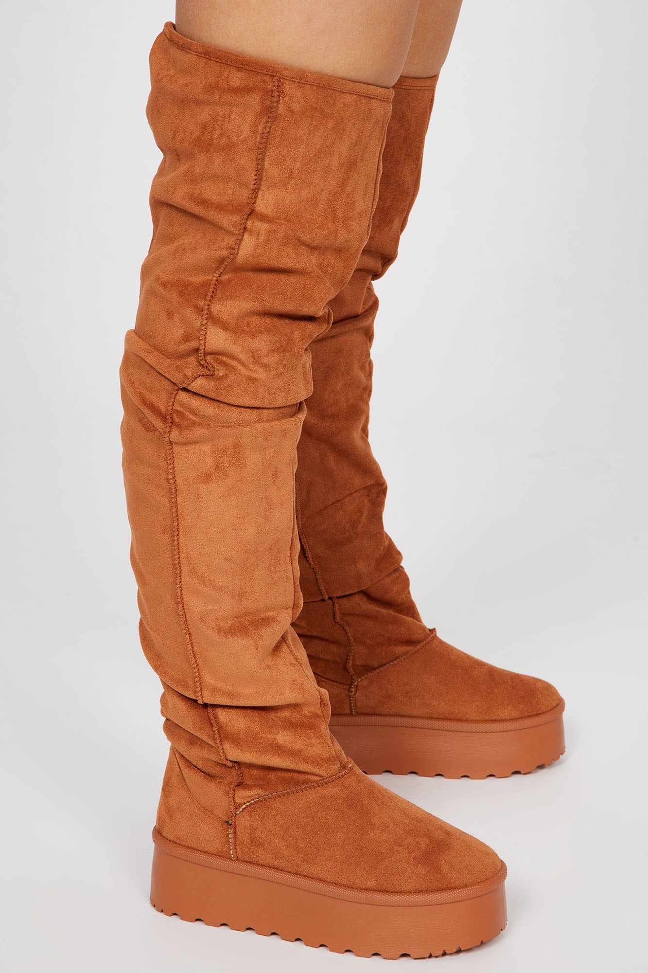 Queen Of It All Over The Knee Boots - Tan sold by Fashion Nova product image thumbnail 2