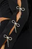 Put A Bow On It Rhinestone Cropped Blazer - Black sold by Fashion Nova