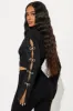 Put A Bow On It Rhinestone Cropped Blazer - Black sold by Fashion Nova