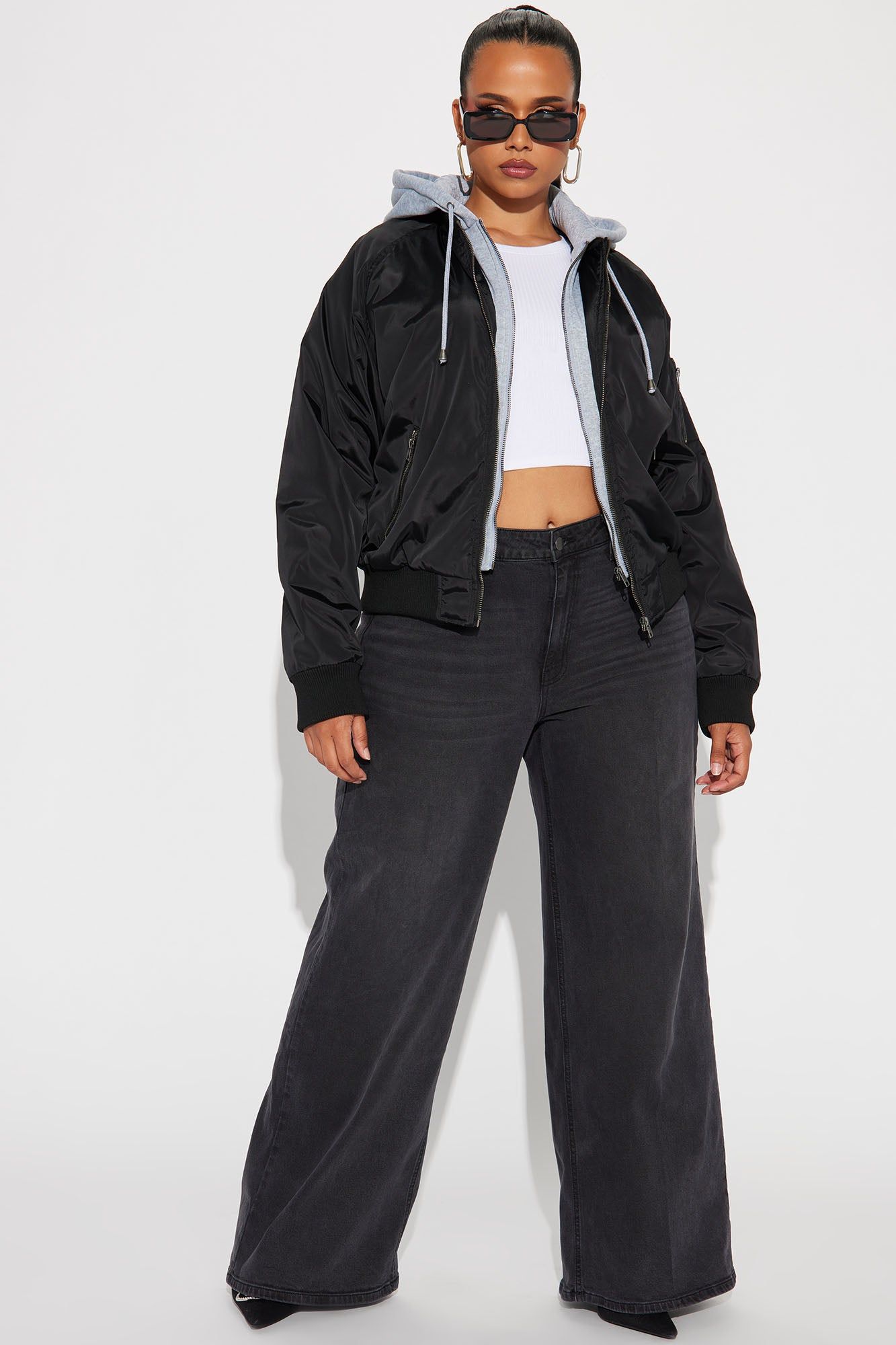 Like No Other Hoodie Bomber Jacket - Black sold by Fashion Nova product image thumbnail 5