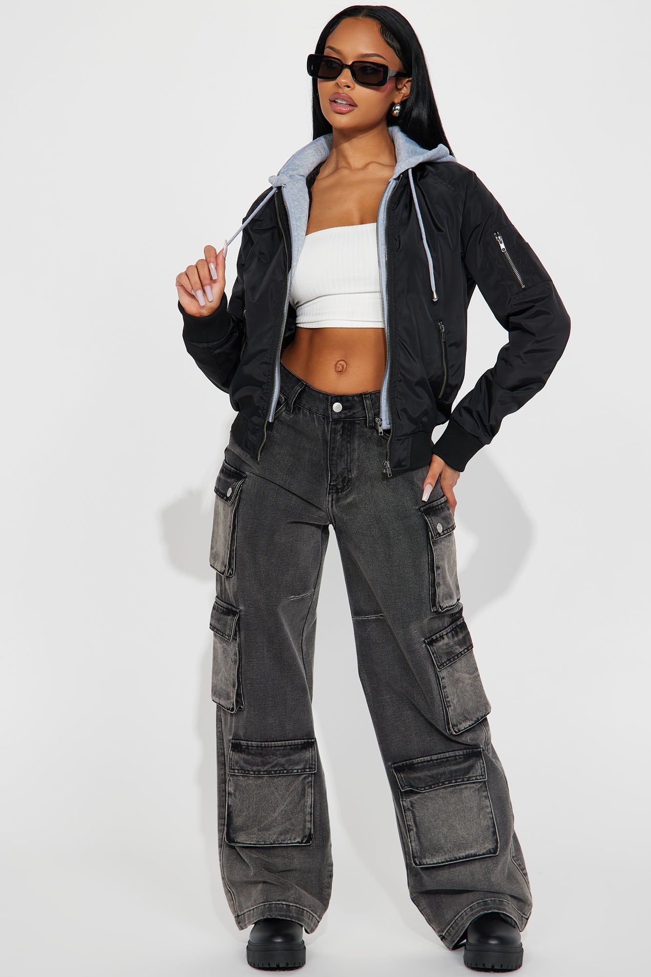 Like No Other Hoodie Bomber Jacket - Black sold by Fashion Nova product image thumbnail 2