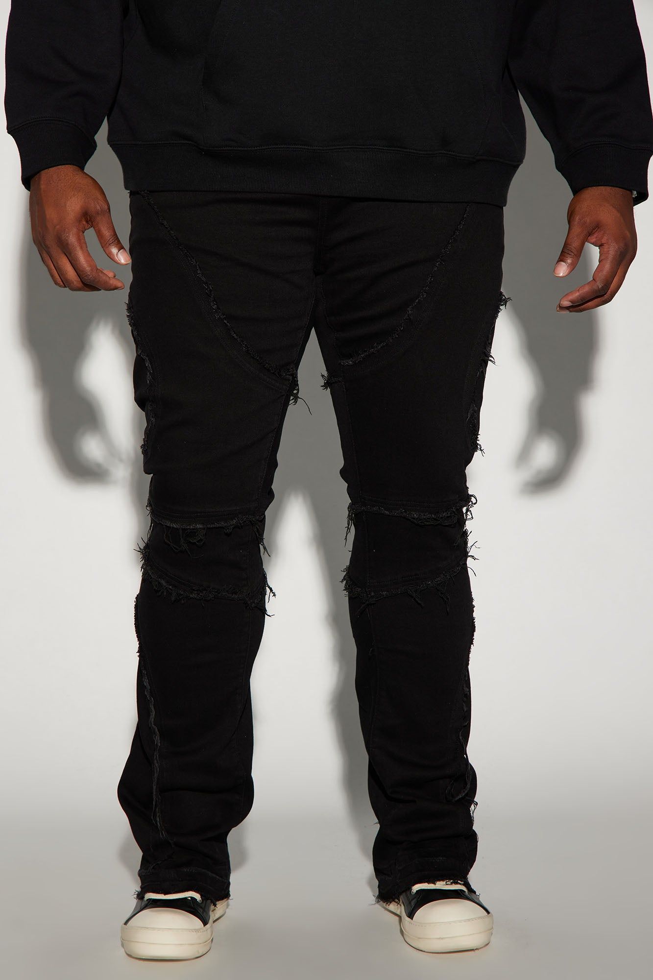 One Time Fray Stacked Skinny Flare Jeans - Black sold by Fashion Nova product image thumbnail 3