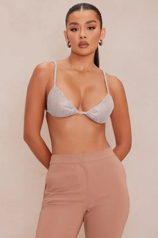Jazmin Embellished Bra Top - Nude sold by Fashion Nova