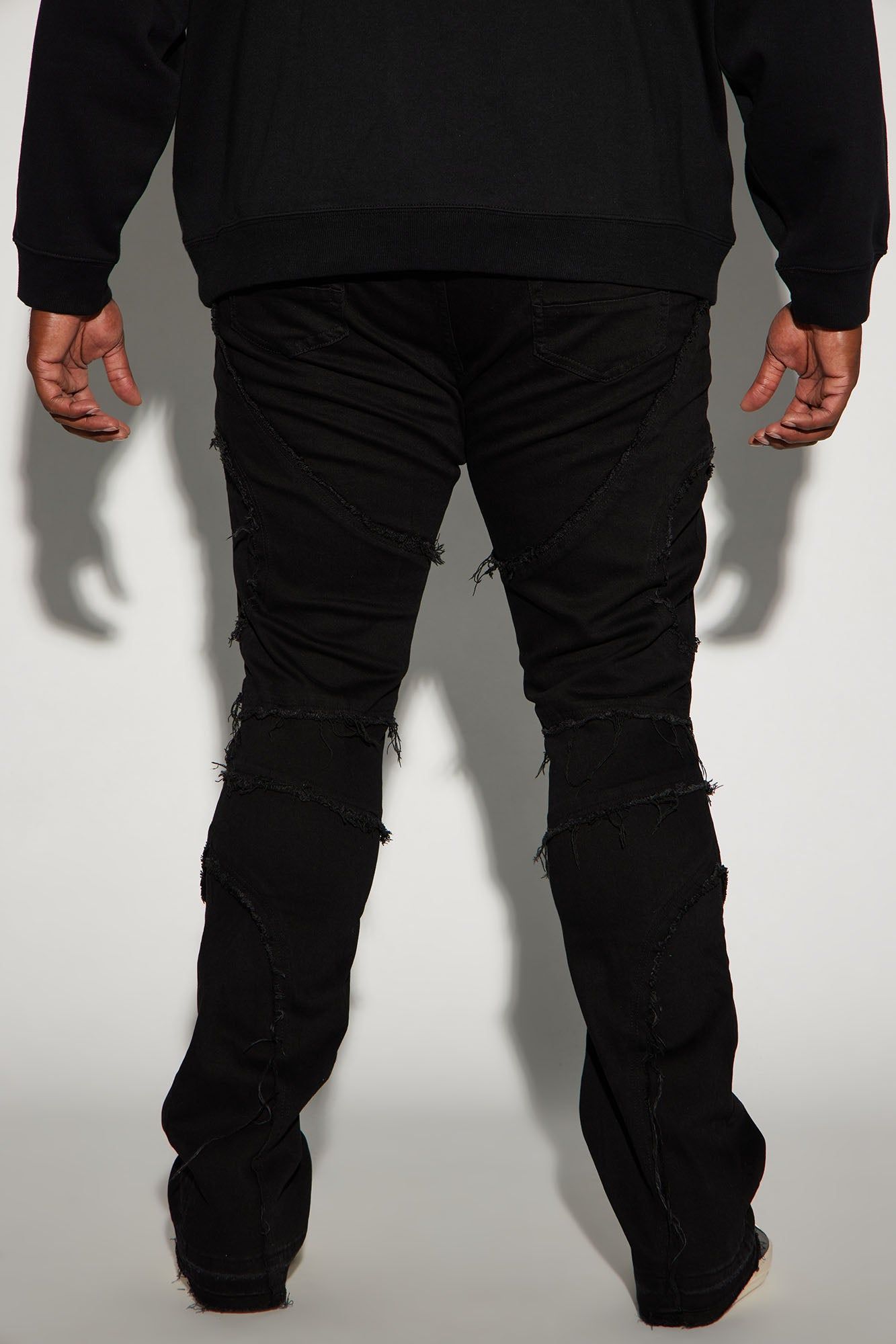 One Time Fray Stacked Skinny Flare Jeans - Black sold by Fashion Nova product image thumbnail 8