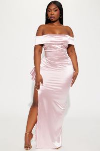 Coralie Off Shoulder Gown - Rose sold by Fashion Nova