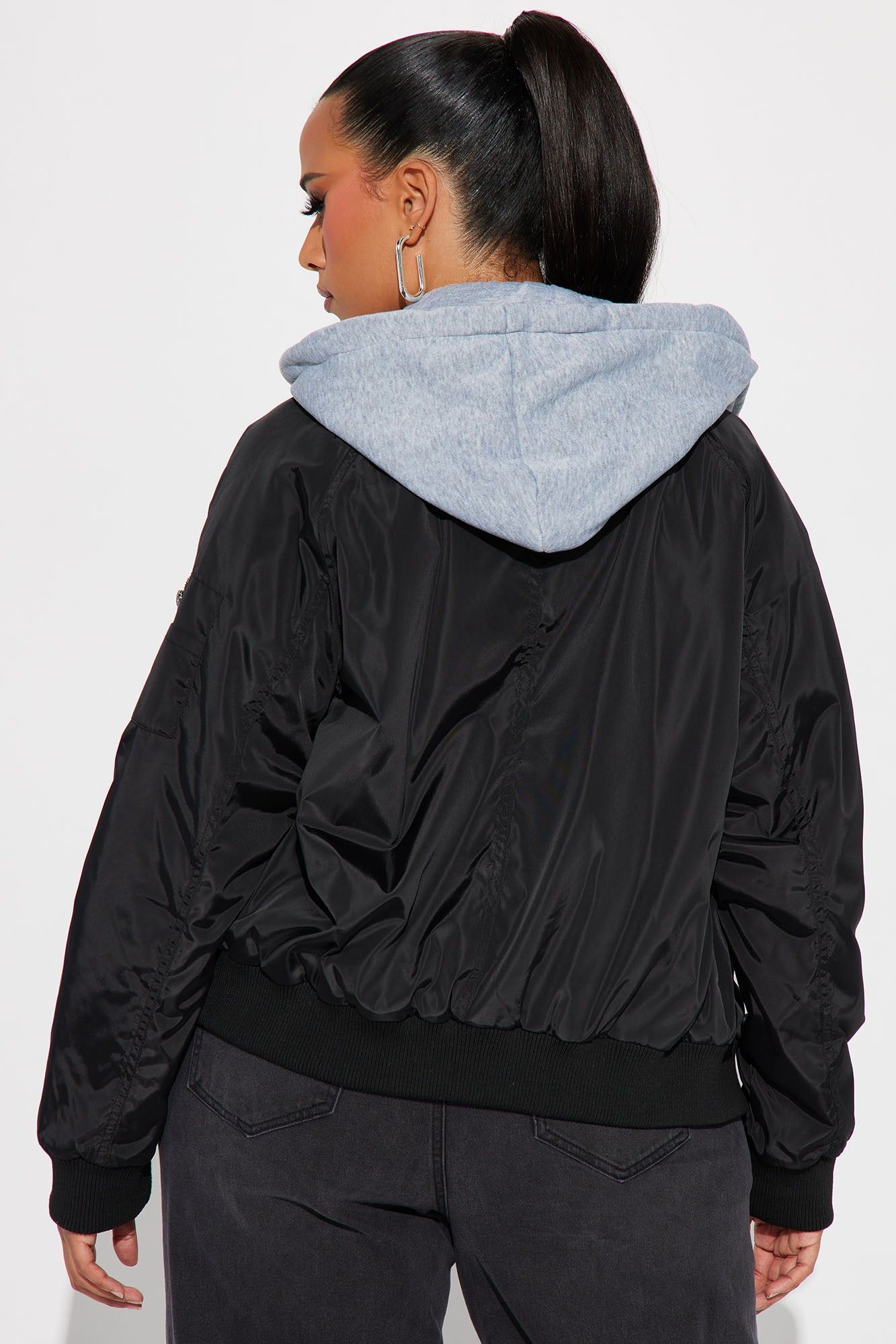 Like No Other Hoodie Bomber Jacket - Black sold by Fashion Nova product image thumbnail 6