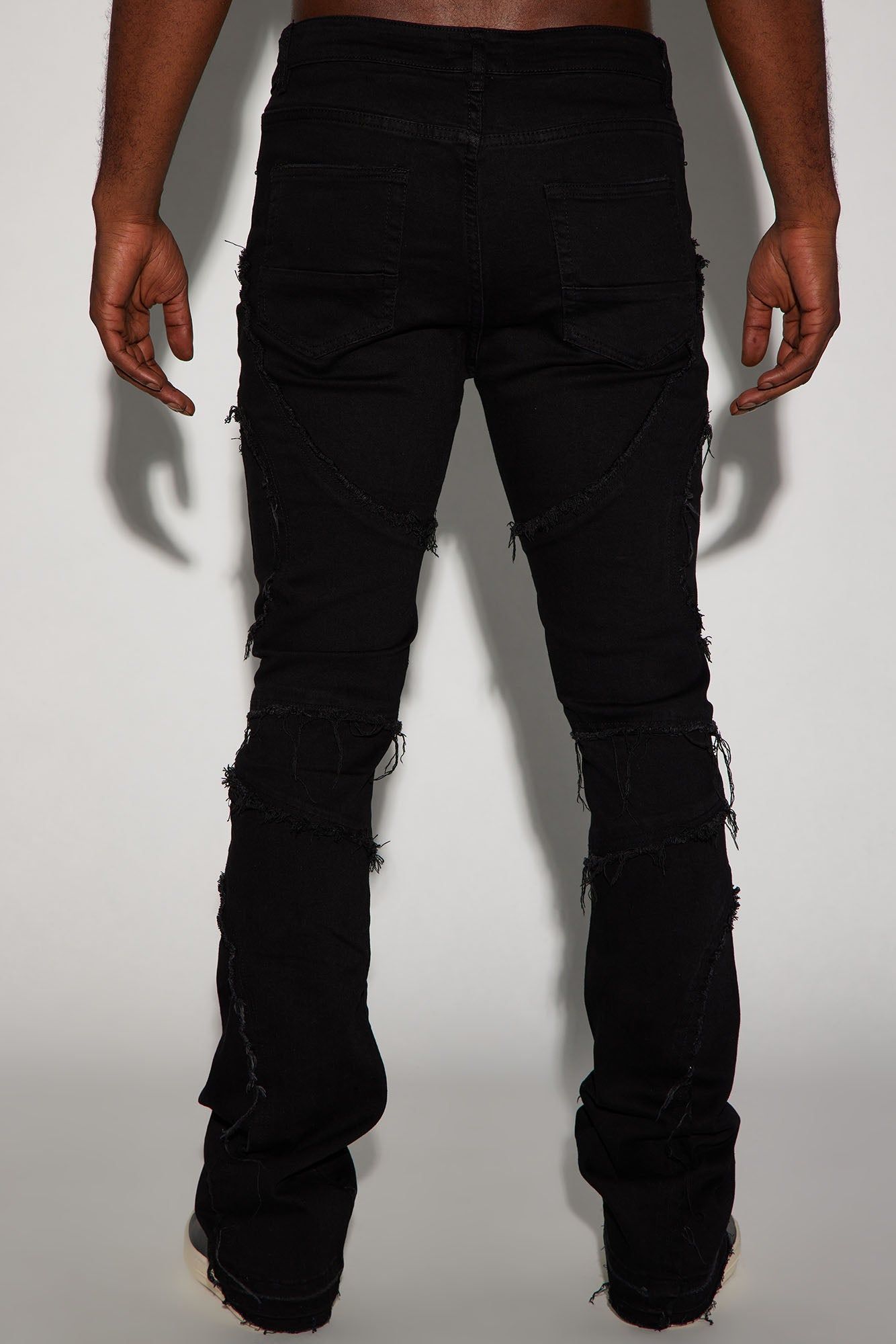 One Time Fray Stacked Skinny Flare Jeans - Black sold by Fashion Nova product image thumbnail 5