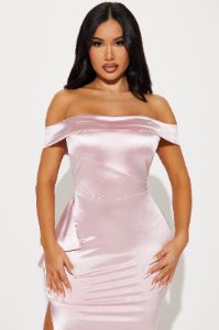 Coralie Off Shoulder Gown - Rose sold by Fashion Nova