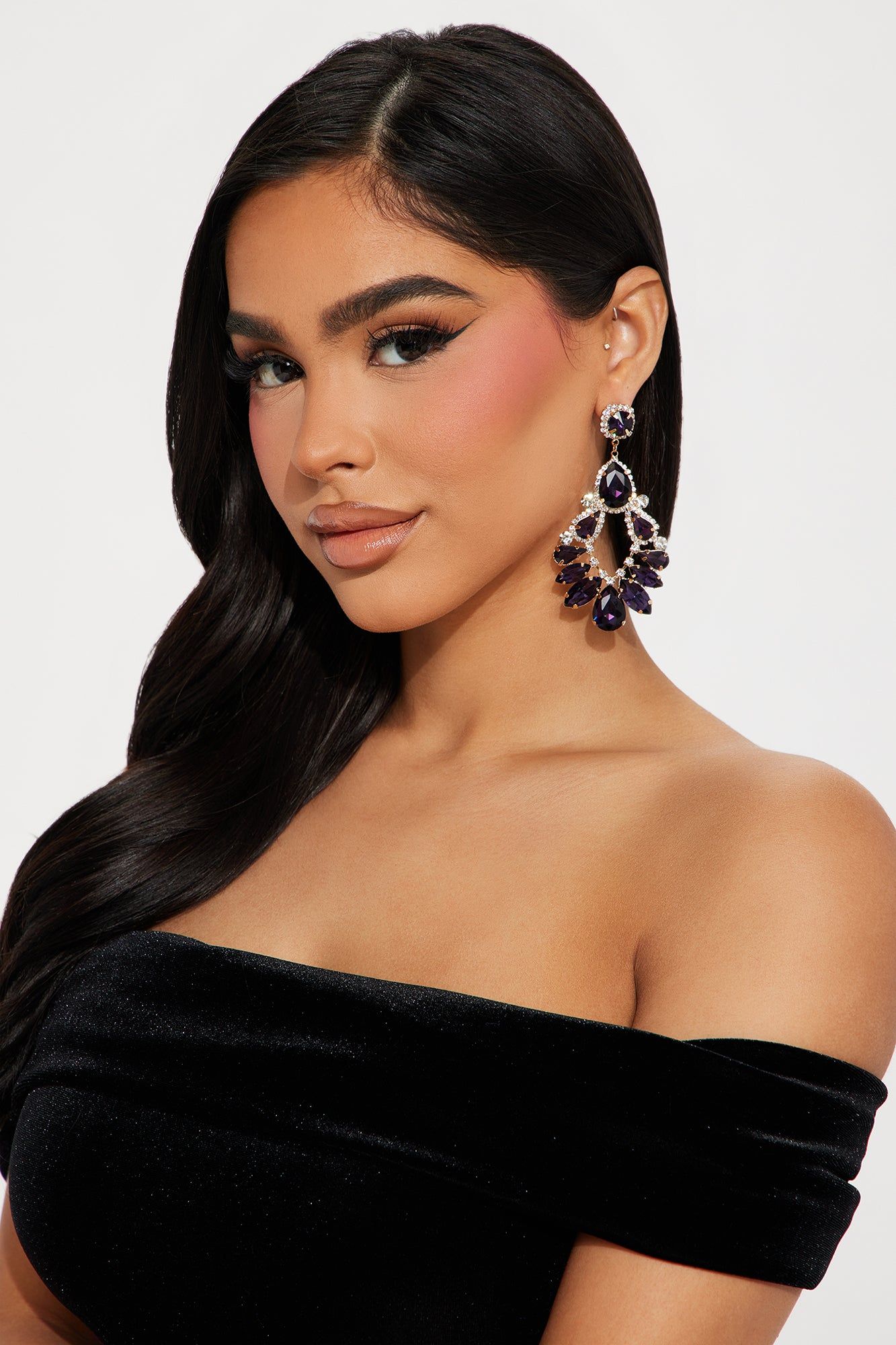 Spotlight On Earrings - Gold/Purple sold by Fashion Nova product image thumbnail 2