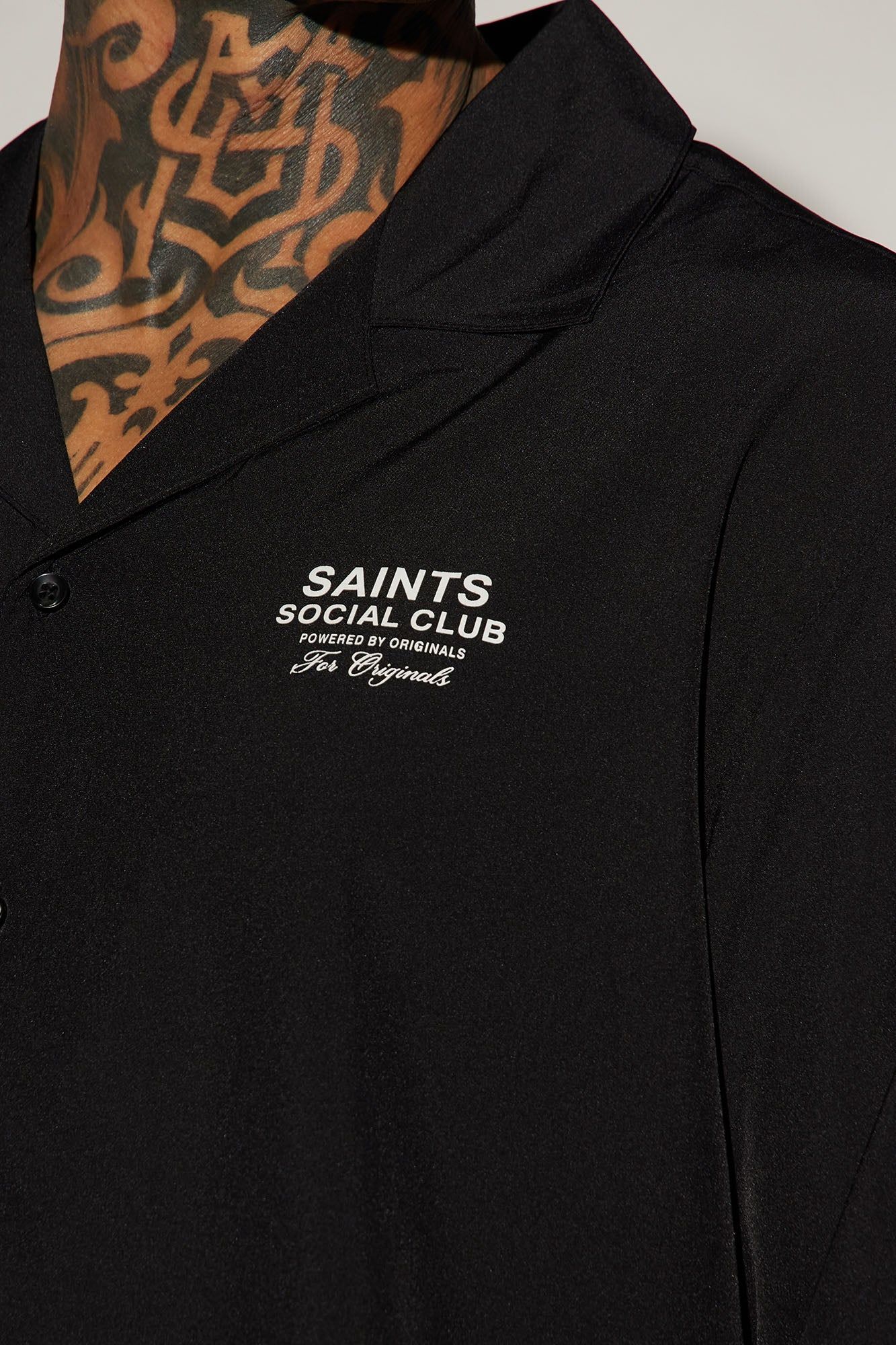 Saints Social Club Button Up Shirt - Black sold by Fashion Nova product image thumbnail 3