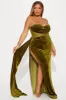 Scarlett Velvet Gown - Chartreuse sold by Fashion Nova