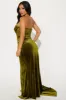 Scarlett Velvet Gown - Chartreuse sold by Fashion Nova