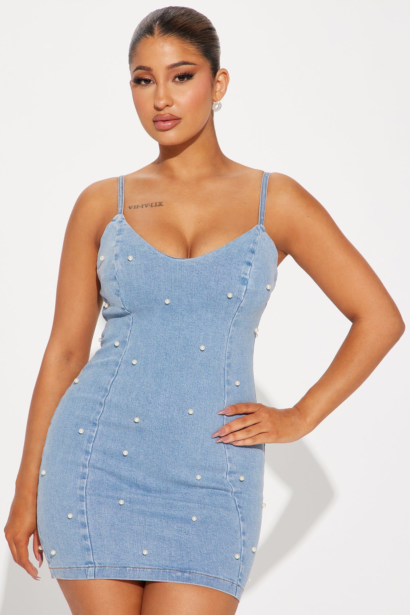 Briella Pearl Mini Dress - Light Wash sold by Fashion Nova product image thumbnail 2