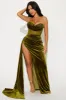 Scarlett Velvet Gown - Chartreuse sold by Fashion Nova