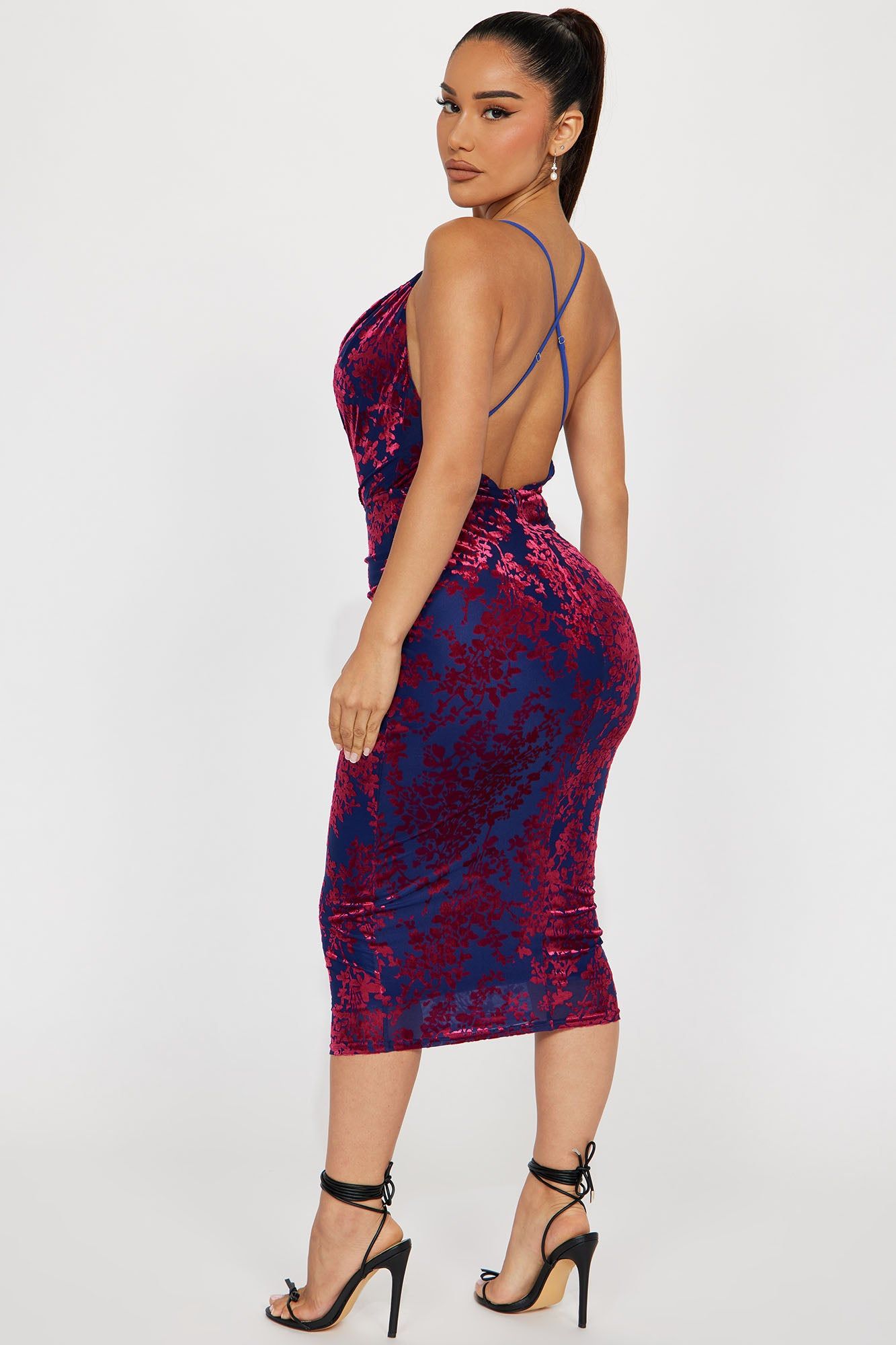 Kennedy Mesh Midi Dress - Navy/combo sold by Fashion Nova product image thumbnail 3