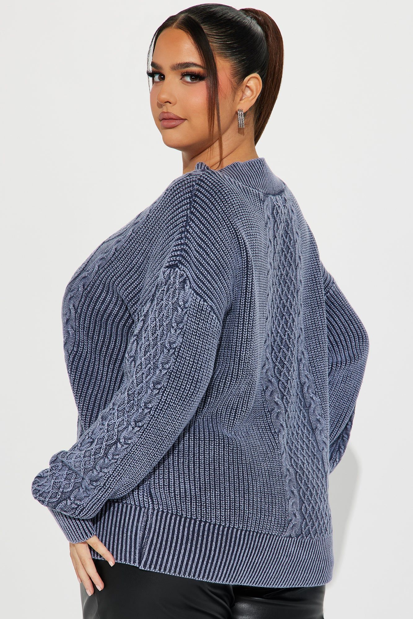 She's Cool Cable Knit Sweater - Grey sold by Fashion Nova product image thumbnail 6
