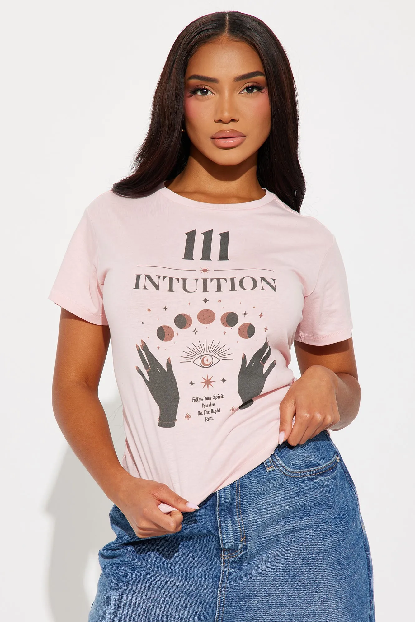 111 Soul Intuition Tee - Pink sold by Fashion Nova
