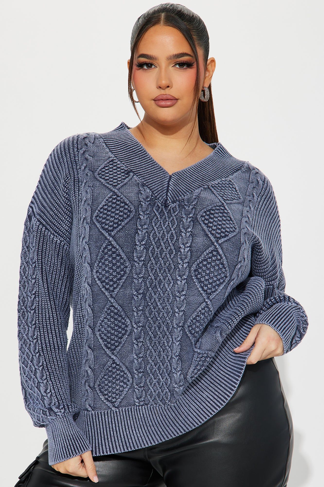 She's Cool Cable Knit Sweater - Grey sold by Fashion Nova product image thumbnail 4