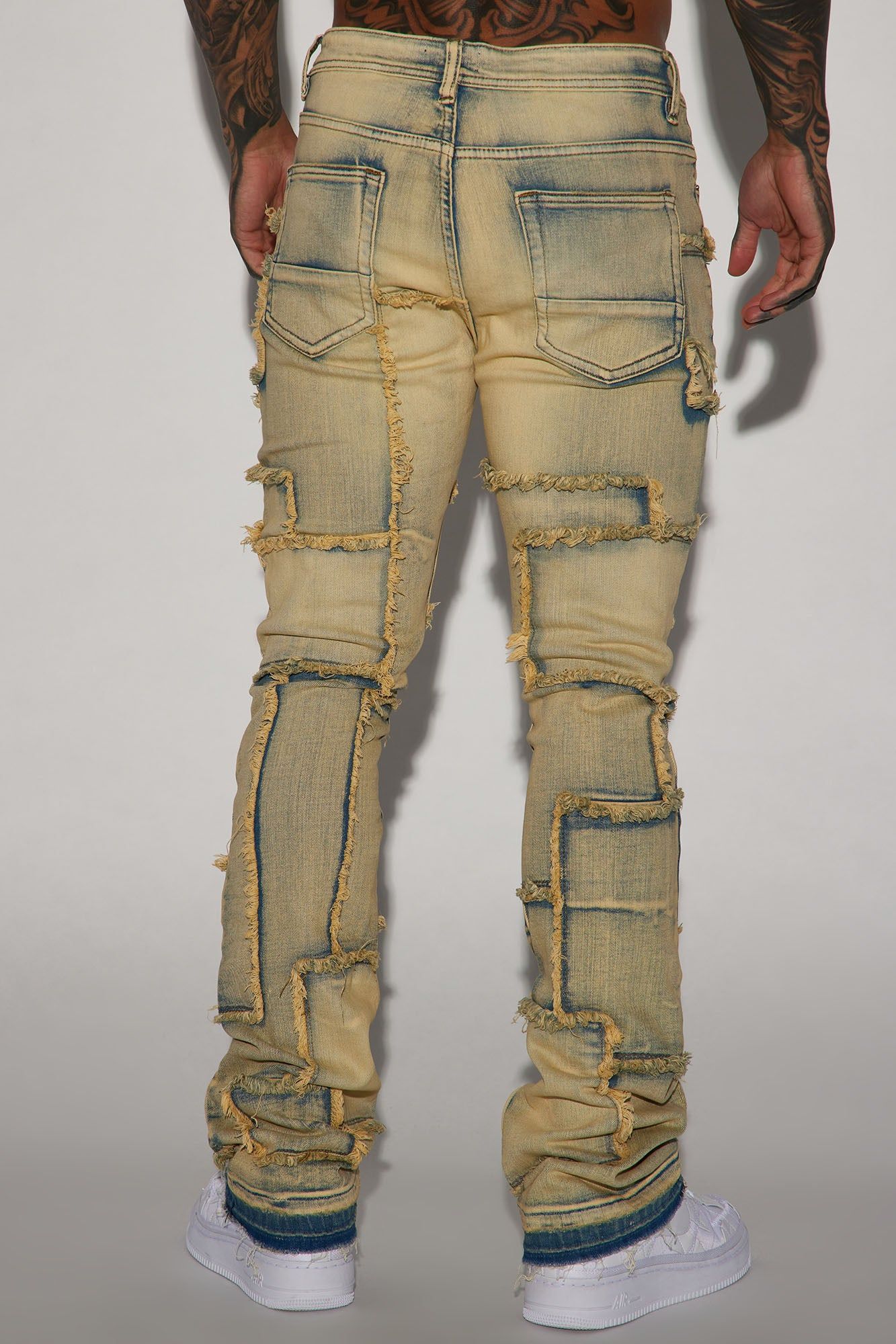 Square Up Stacked Skinny Flare Jeans - Medium Blue Wash sold by Fashion Nova product image thumbnail 4