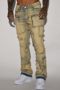 Square Up Stacked Skinny Flare Jeans - Medium Blue Wash sold by Fashion Nova