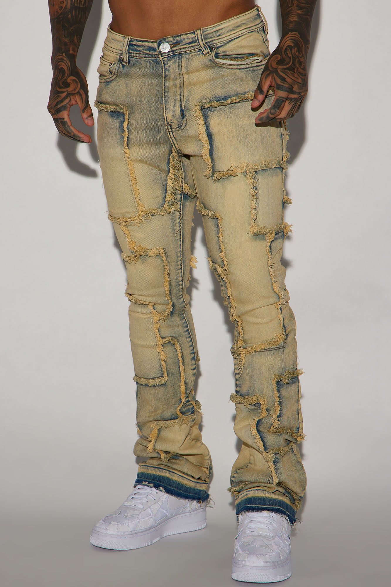 Square Up Stacked Skinny Flare Jeans - Medium Blue Wash sold by Fashion Nova product image thumbnail 3