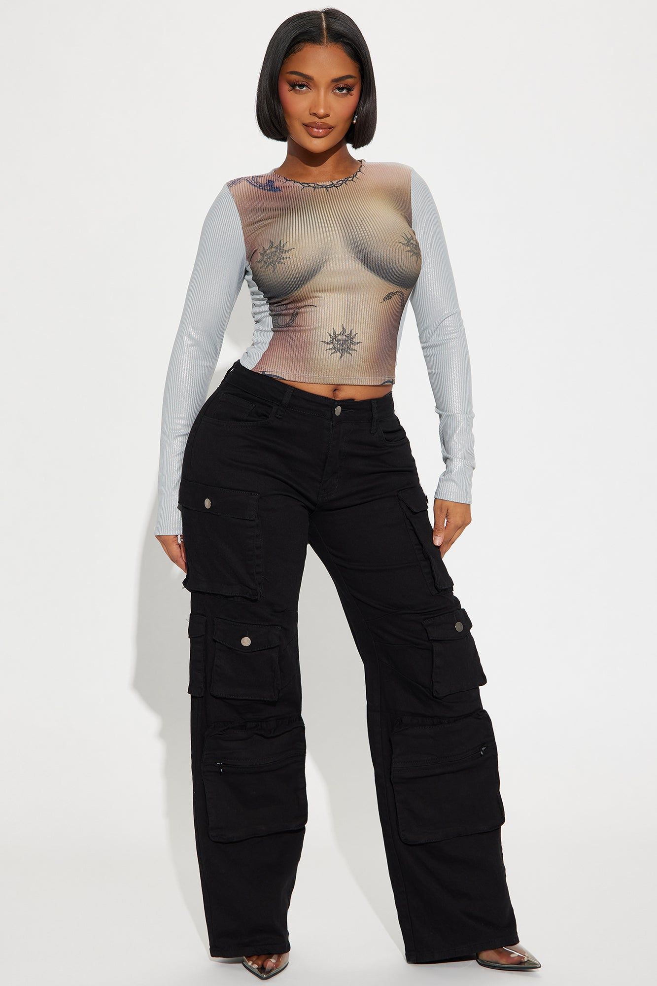 Bringing Sexy Ribbed Top - Silver sold by Fashion Nova product image thumbnail 2