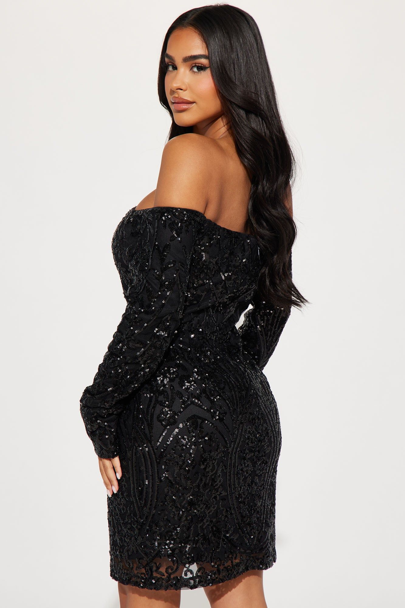 Violet Sequin Mini Dress - Black sold by Fashion Nova product image thumbnail 3
