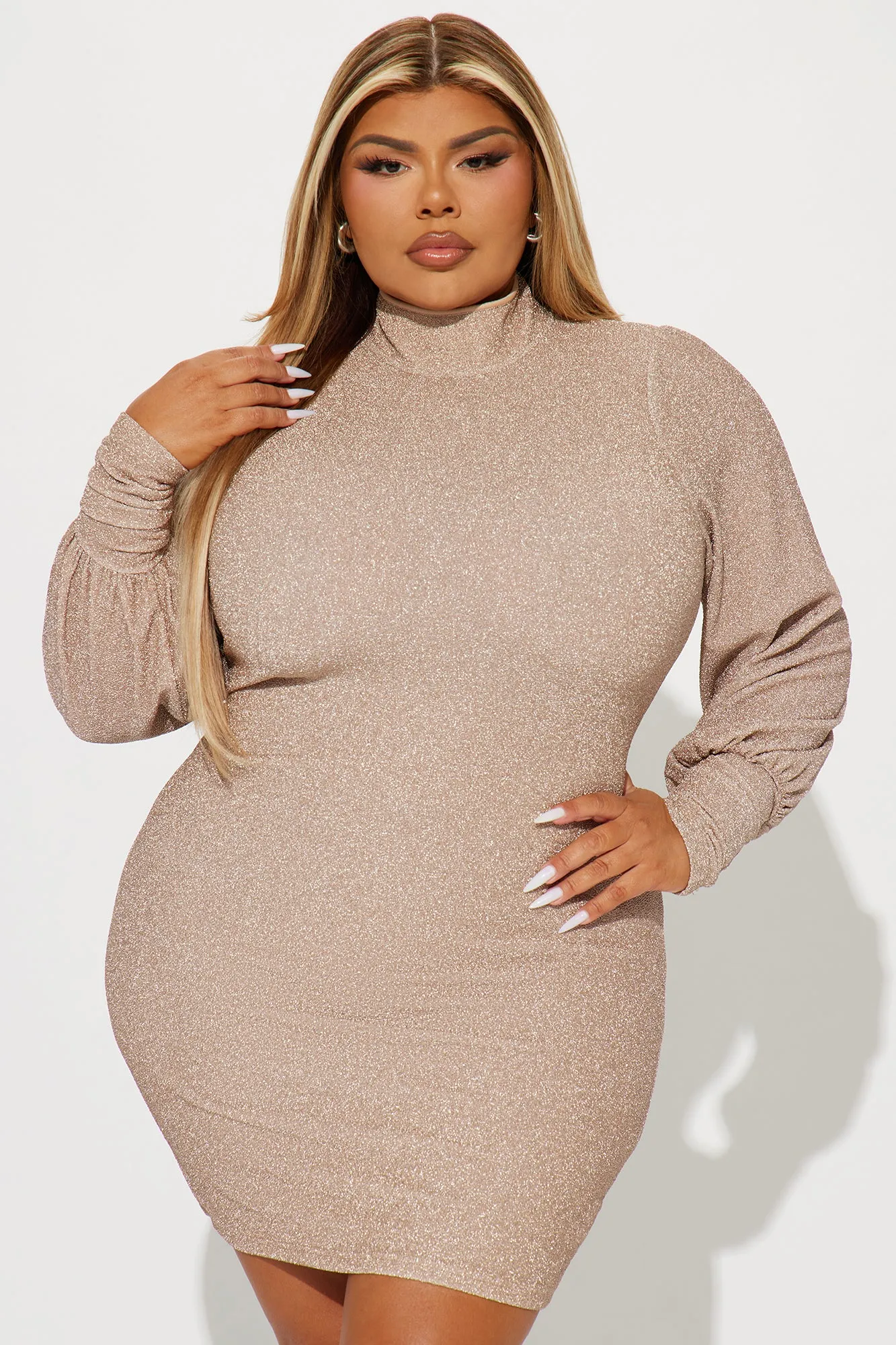 City Lights Metallic Mini Dress - Gold sold by Fashion Nova product image thumbnail 5