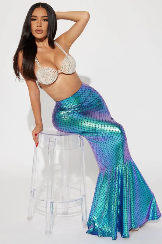 Under The Sea Mermaid Skirt Costume Starter - Turquoise sold by Fashion Nova