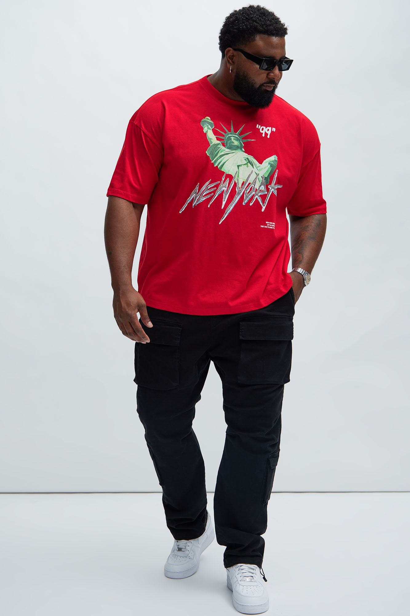 New York 99 Boxy Short Sleeve Tee - Red sold by Fashion Nova product image thumbnail 5