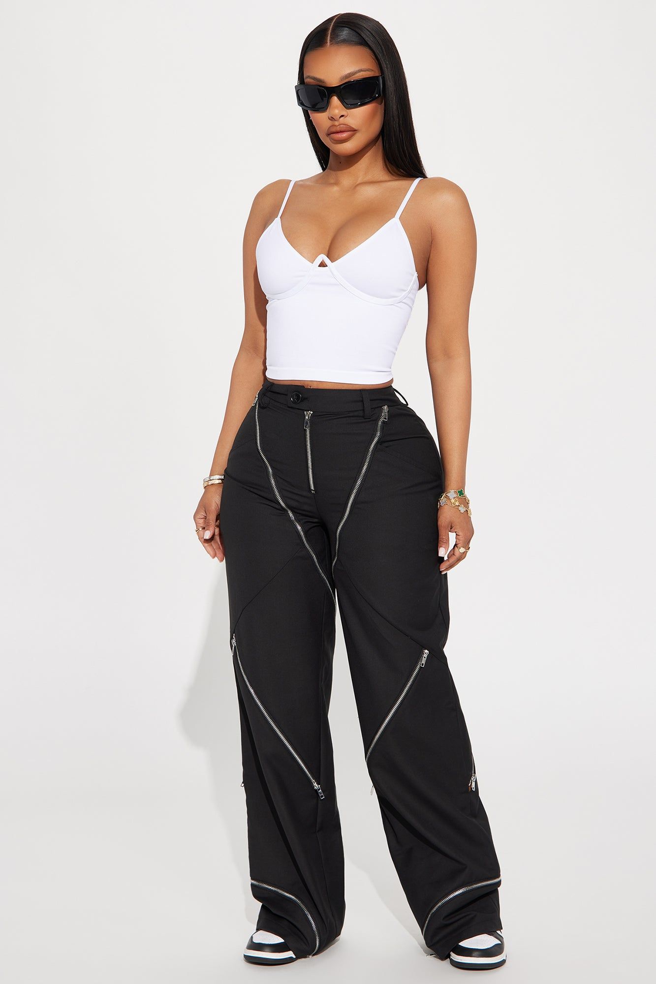Zipper Me Up Trouser - Black sold by Fashion Nova