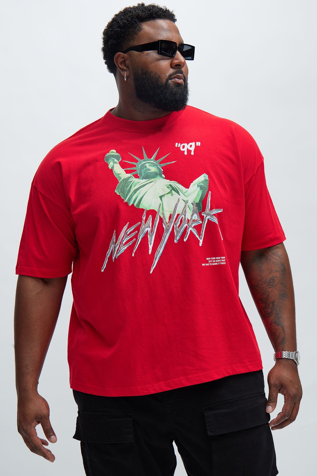 New York 99 Boxy Short Sleeve Tee - Red sold by Fashion Nova product image thumbnail 4