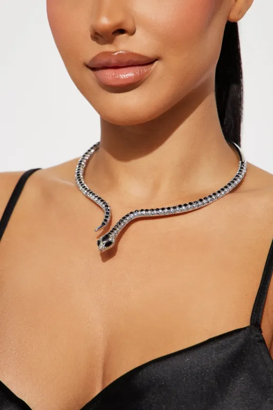 Glamorous Snake Necklace - Black/Silver sold by Fashion Nova