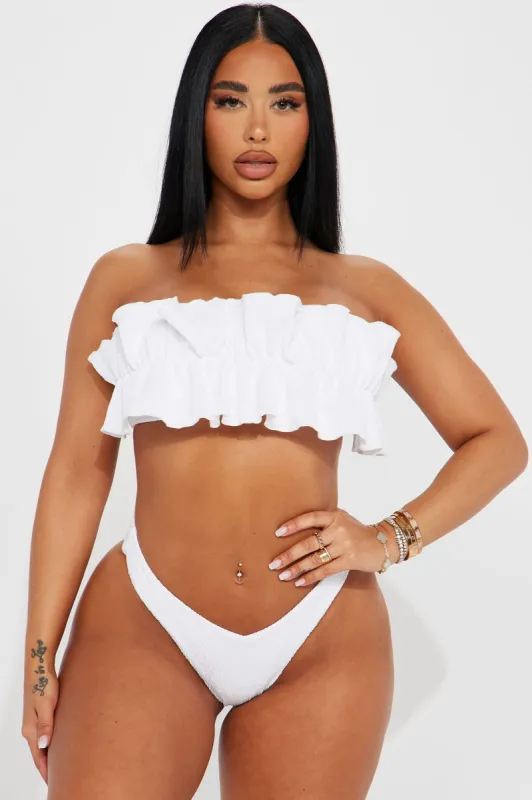 No Tanlines Here 2 Piece Bikini - White sold by Fashion Nova