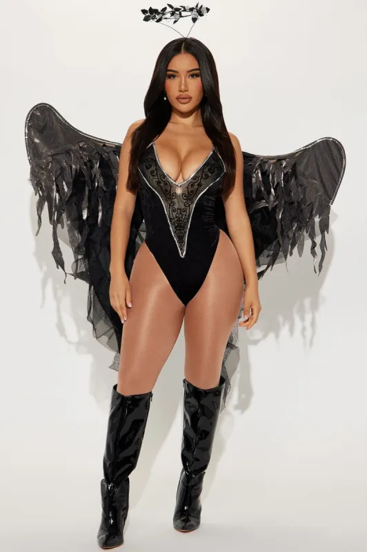 Mischievous Angel 3 Piece Costume Set - Black sold by Fashion Nova