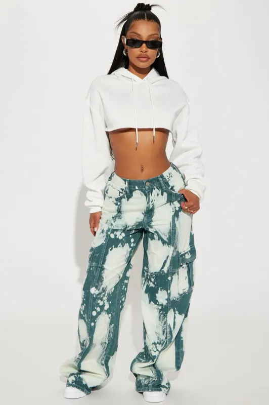 Can't Look Away Easy Waist Cargo Jeans - Blue/combo sold by Fashion Nova