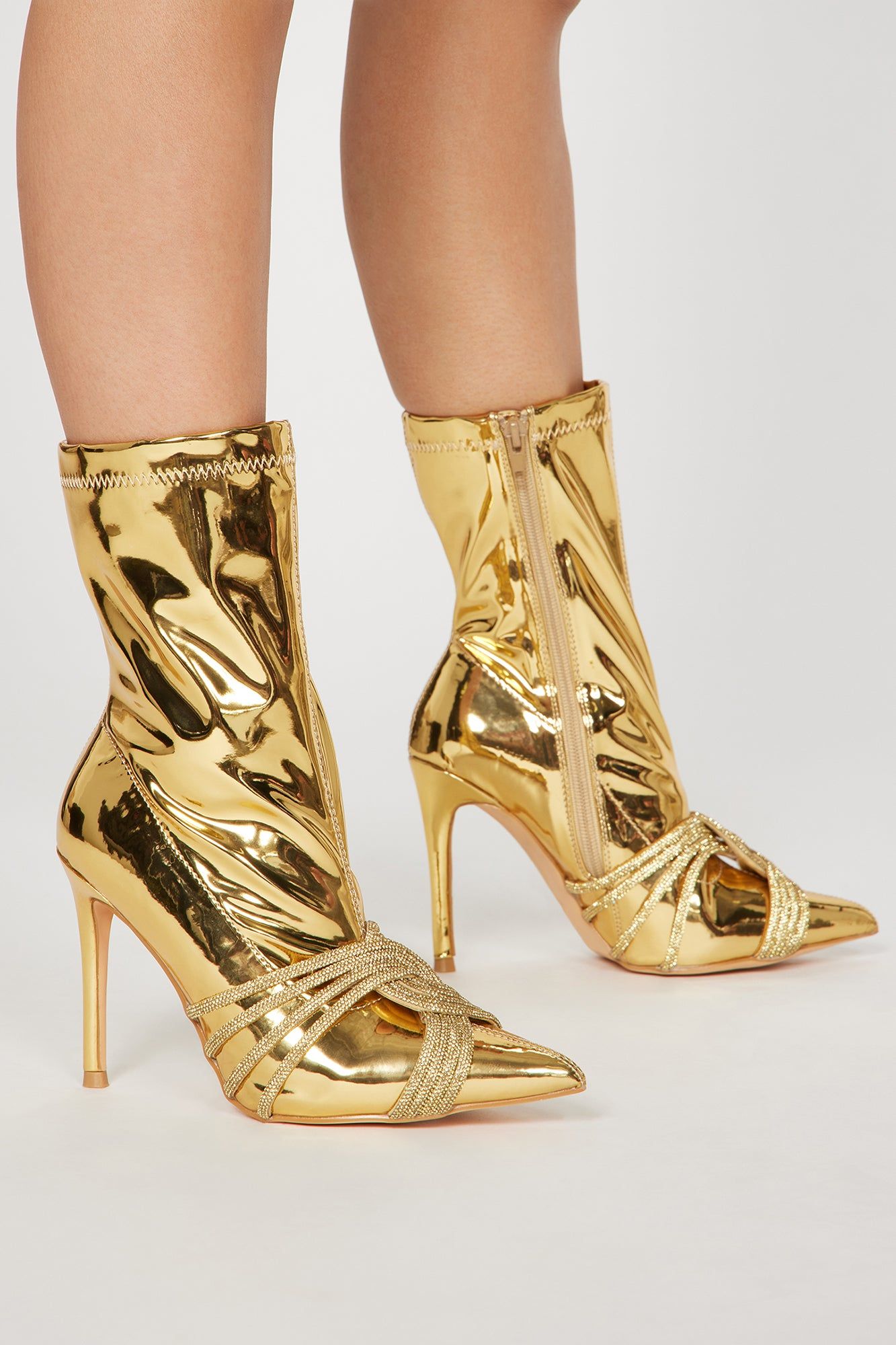 Self Love Embellished Booties - Gold sold by Fashion Nova product image thumbnail 3