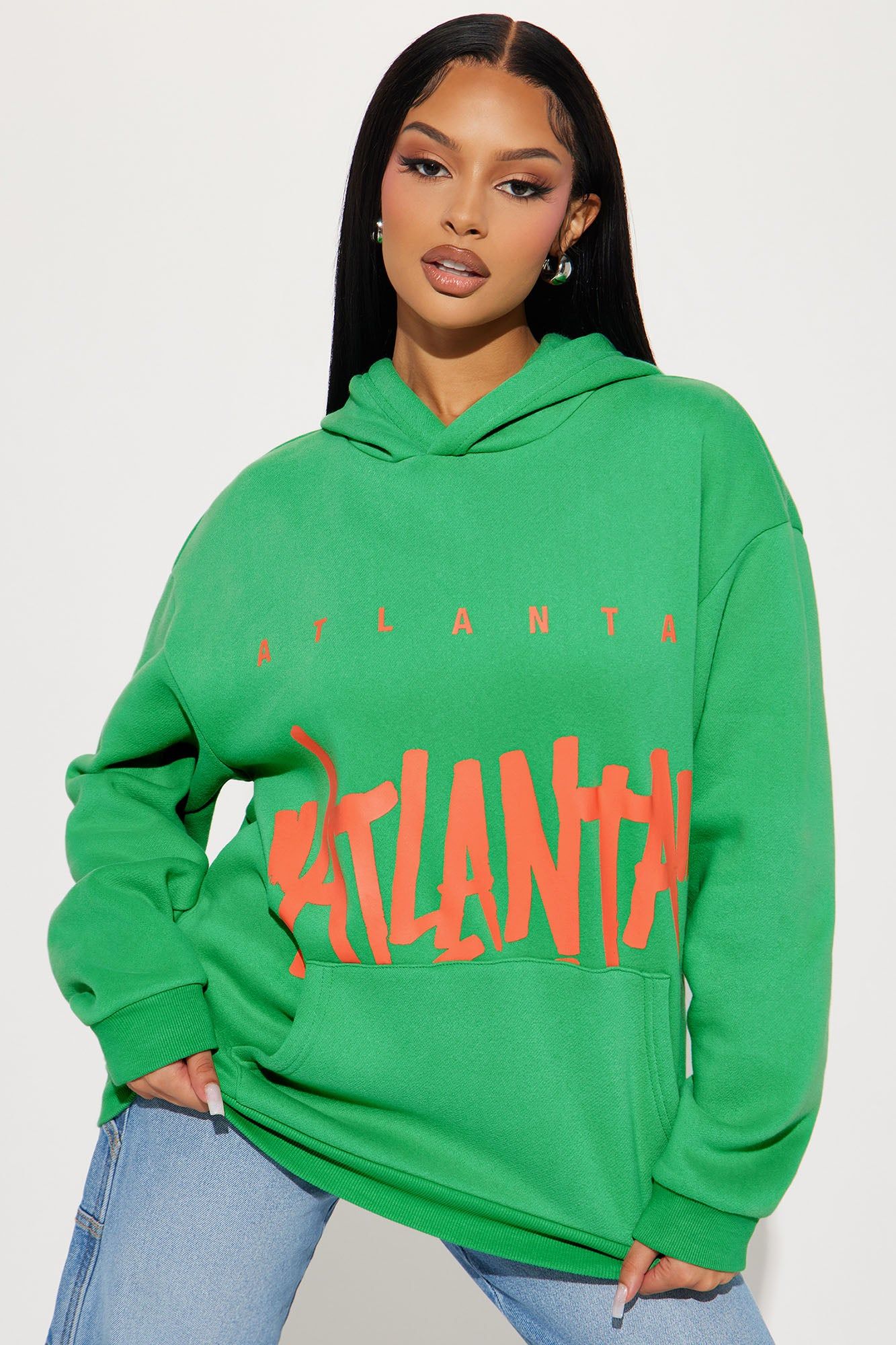 Atlanta Vibe Graphic Hoodie - Green sold by Fashion Nova