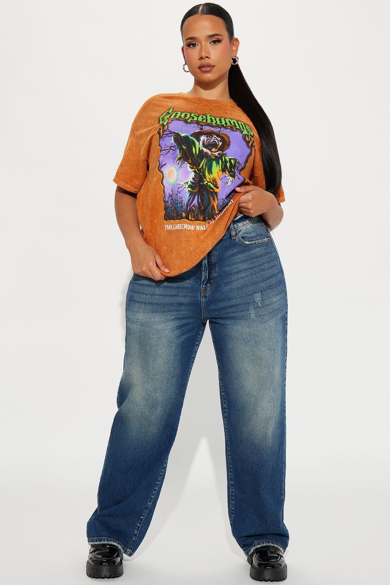 Goosebumps Mineral Wash Tshirt - Orange/combo sold by Fashion Nova product image thumbnail 6