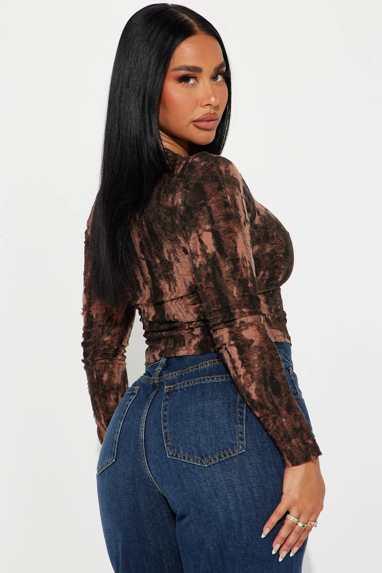 Now Or Never Distressed Top - Brown sold by Fashion Nova product image thumbnail 3